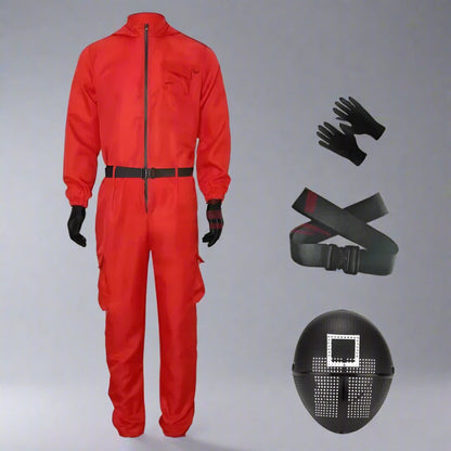 Guard Mask Costume Set | Adult Jumpsuit with Accessories for Bold Dress-Up