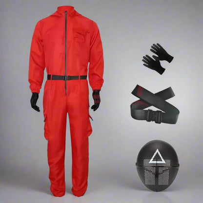 Guard Mask Costume Set | Adult Jumpsuit with Accessories for Bold Dress-Up