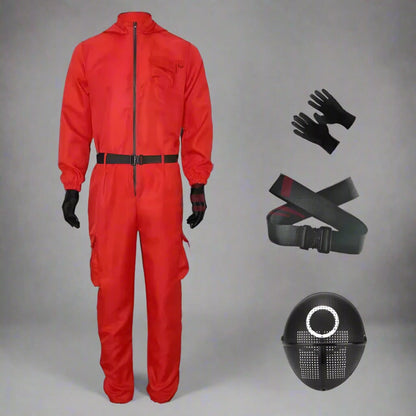 Guard Mask Costume Set | Adult Jumpsuit with Accessories for Bold Dress-Up