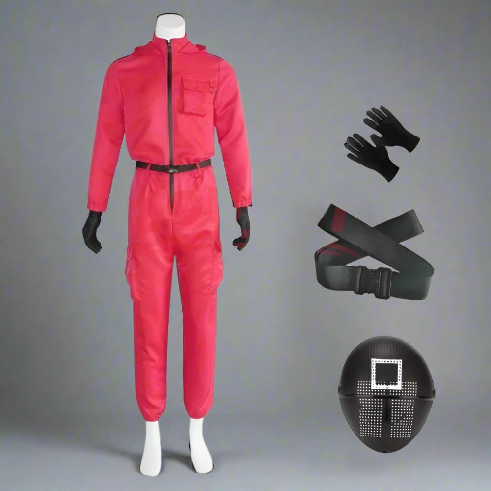Guard Mask Costume Set | Adult Jumpsuit with Accessories for Bold Dress-Up