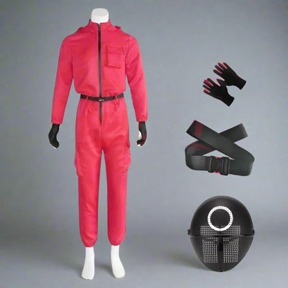 Guard Mask Costume Set | Adult Jumpsuit with Accessories for Bold Dress-Up