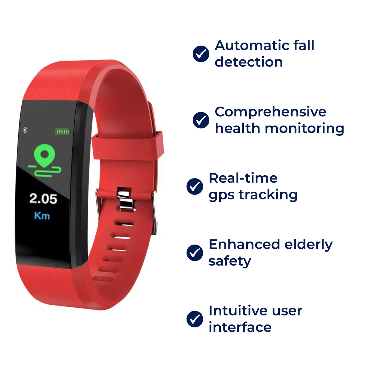 Wristband for Seniors with Fall Detection – Fitness Tracker