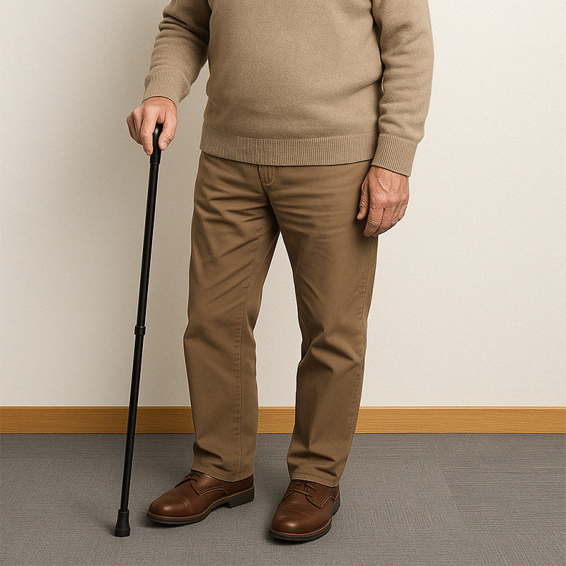 Height-Adjustable Aluminum Walking Cane with Non-Slip Rubber Tip for Everyday Stability and Support