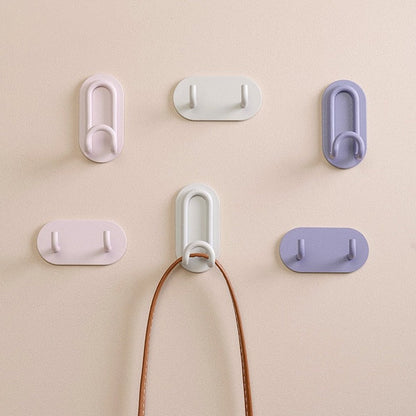 Adhesive Metal Hooks for Bathroom & Kitchen Storage — Dual-Hook Design, No Drilling, Lightweight Organizer for Keys, Towels, Accessories