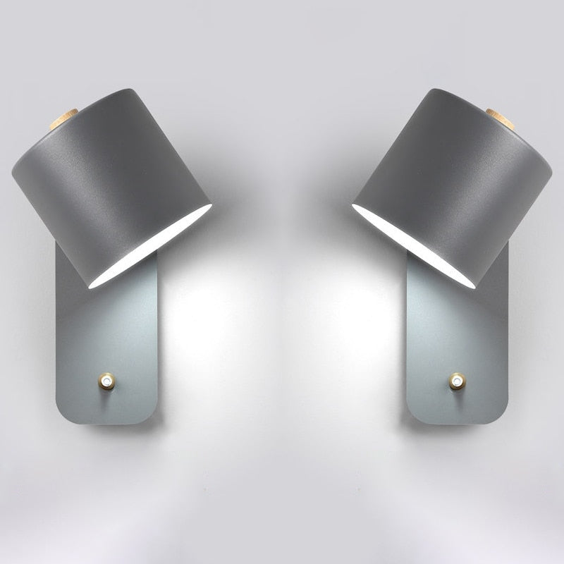 Metal Wall Sconce with On/Off Switch – LED Reading Light for Bedroom, Living Room & Hallway – Modern Minimalist Lighting Fixture