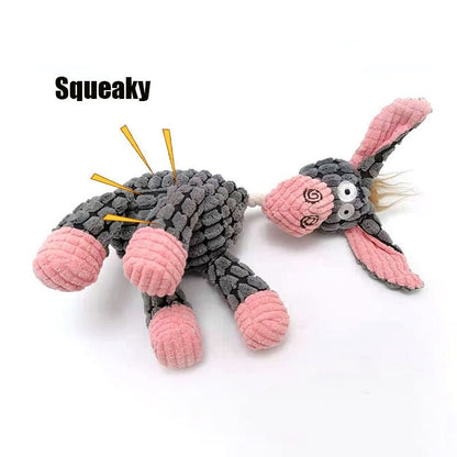 Plush Dog Squeaky Toys for Chewing – Durable Soft Animal Chew Toys with Crinkle Sound – Interactive Tug Toys for Small Medium Large Dogs
