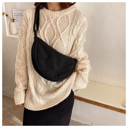 Curved Shoulder Bag for Women – Soft PU Leather Crossbody Purse with Adjustable Strap for Everyday Wear & Travel