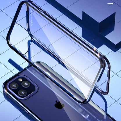 Magnetic Privacy Glass iPhone Case with 360° Drop Protection & Anti-Spy Screen
