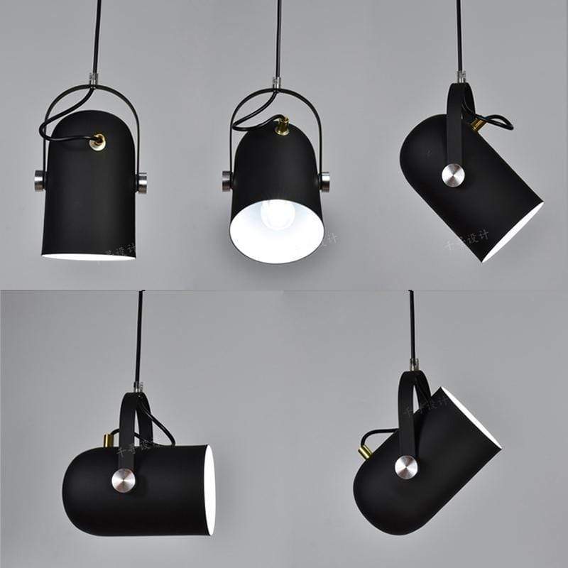 Adjustable Metal Drop Ceiling Fixture E27 Socket Warm Glow Tilting Shade Over Island Counter Dinette Task Modern Minimal Scandinavian Style