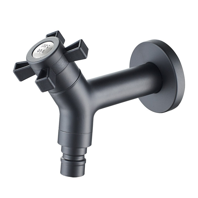 Wall-Mount Outdoor Garden Faucet | Cold Water Hose Spigot with Brass Valve & Stainless Steel Body for Yard, Patio & Balcony