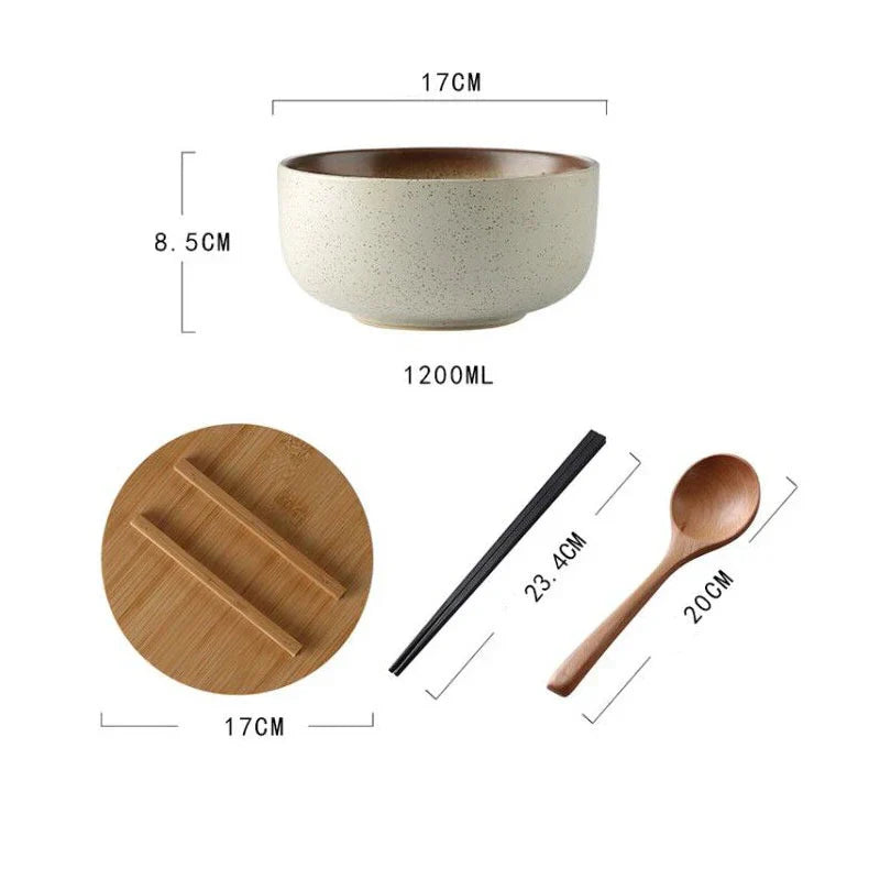 Red Glazed Ceramic Serving Bowls 7.9 Inch 4-Piece Set for Soups Salads Stews Family Meals Everyday Tableware Dining Room Kitchen