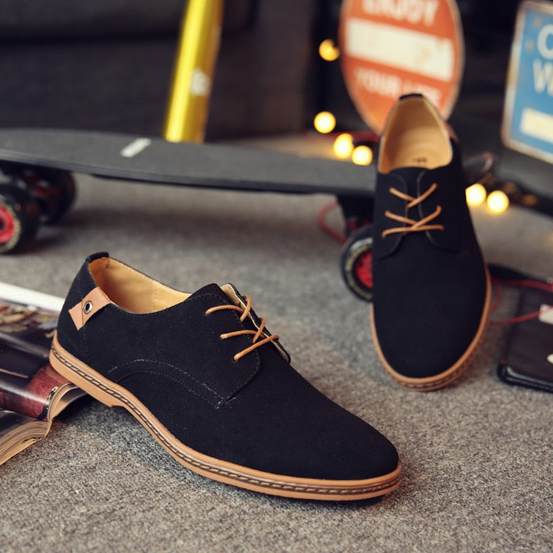 Men's Lace-Up Oxford Dress Shoes – Classic Leather Design for Work & Casual Wear, Versatile Formal Footwear