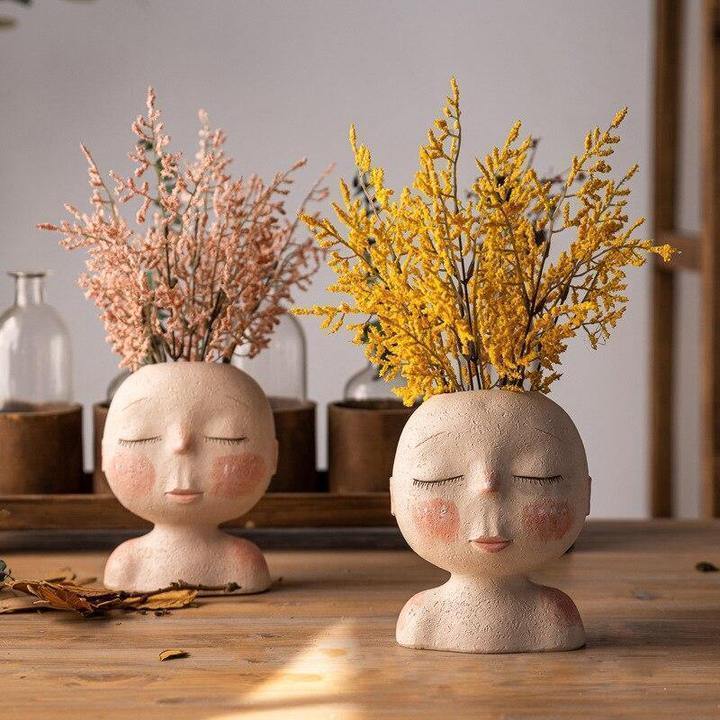 Tranquil Sleep Face Planter Vase