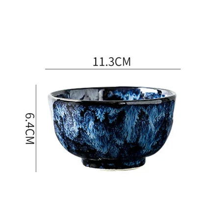 Ceramic Tableware Collection 10-Piece Set with Celestial Blue Pattern for Family Dinners Casual Dining Formal Entertaining Kitchen Essential