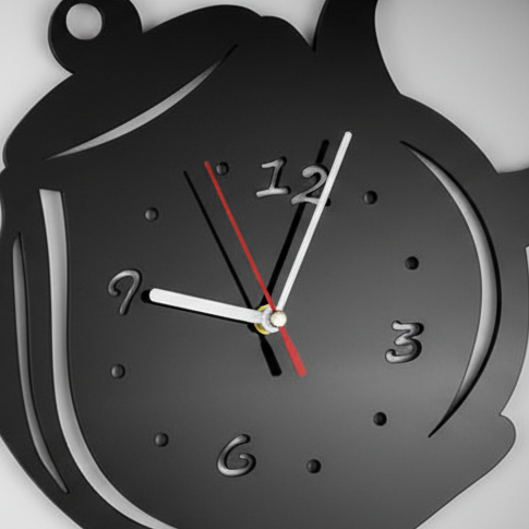 Marova Teapot Wall Clock - 3D Mirrored Acrylic, Silent Quartz Design