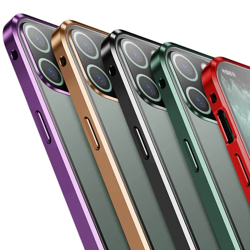 Magnetic Privacy Glass iPhone Case with 360° Drop Protection & Anti-Spy Screen