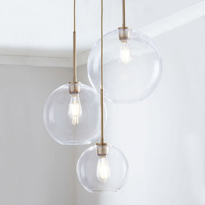 Stylish Brass Pendant Light with Glass Shade