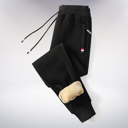 Men's Thermal Fleece-Lined Joggers Winter Sweatpants with Drawstring Elastic Waist for Cold Weather Outdoor Sports Casual Wear