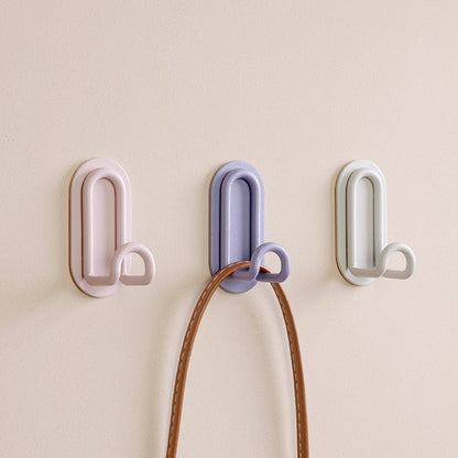Adhesive Metal Hooks for Bathroom & Kitchen Storage — Dual-Hook Design, No Drilling, Lightweight Organizer for Keys, Towels, Accessories