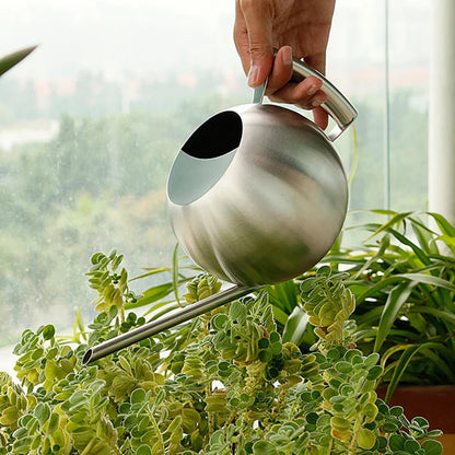 Stainless Steel Indoor Watering Pitcher for Houseplants – Modern Metal Long Spout Garden Can for Potted Plants, Succulents, Orchids – 50 oz