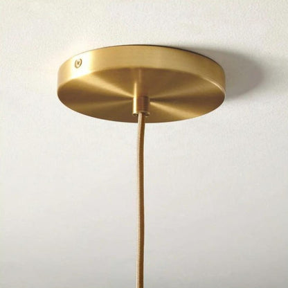 Glass Globe Pendant Light | Single Bulb Hanging Fixture with Brass & Metal Finish | Adjustable Cord Height | 8-12 Inch Diameter | E26