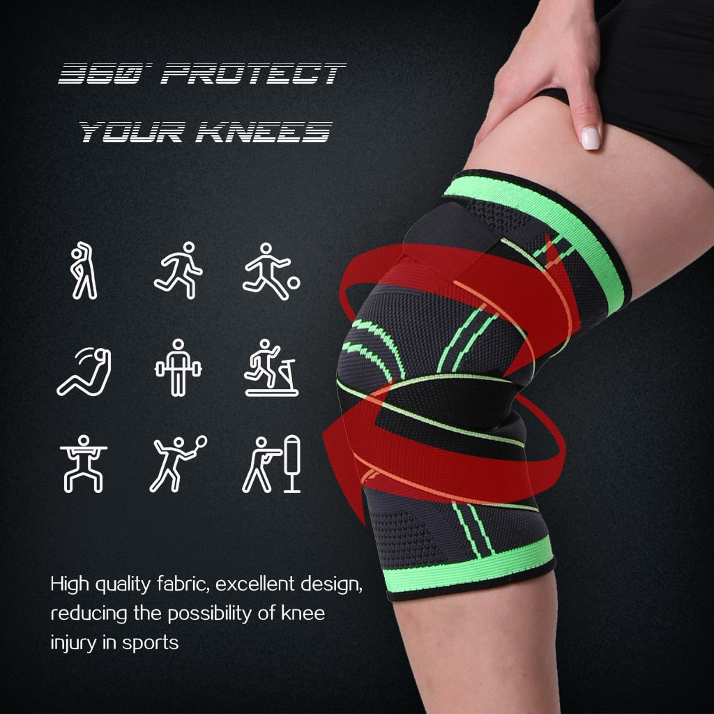 Knee Compression Sleeve with 360° Support Straps for Joint Pain Relief, Sports & Arthritis