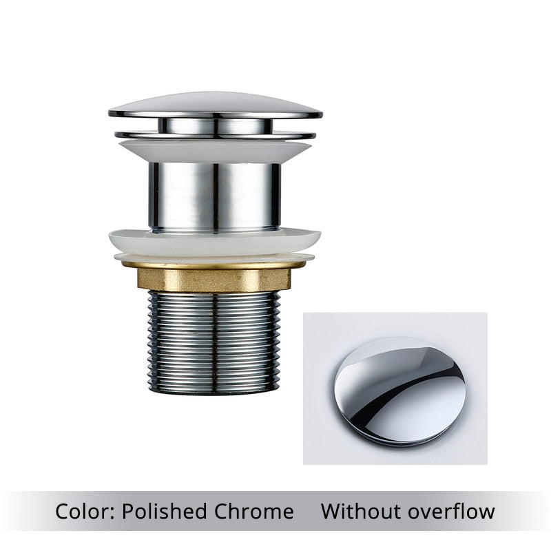 Vessel Sink Drain Assembly with Pop-Up Stopper for Modern Bathrooms – Overflow & Non-Overflow Configurations