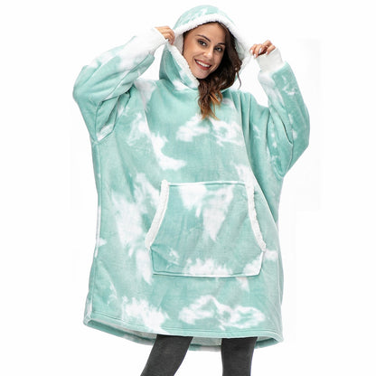 Oversized Wearable Blanket Hoodie with Pocket – Soft Fleece Throw for Couch & Bed – One Size Adults & Teens