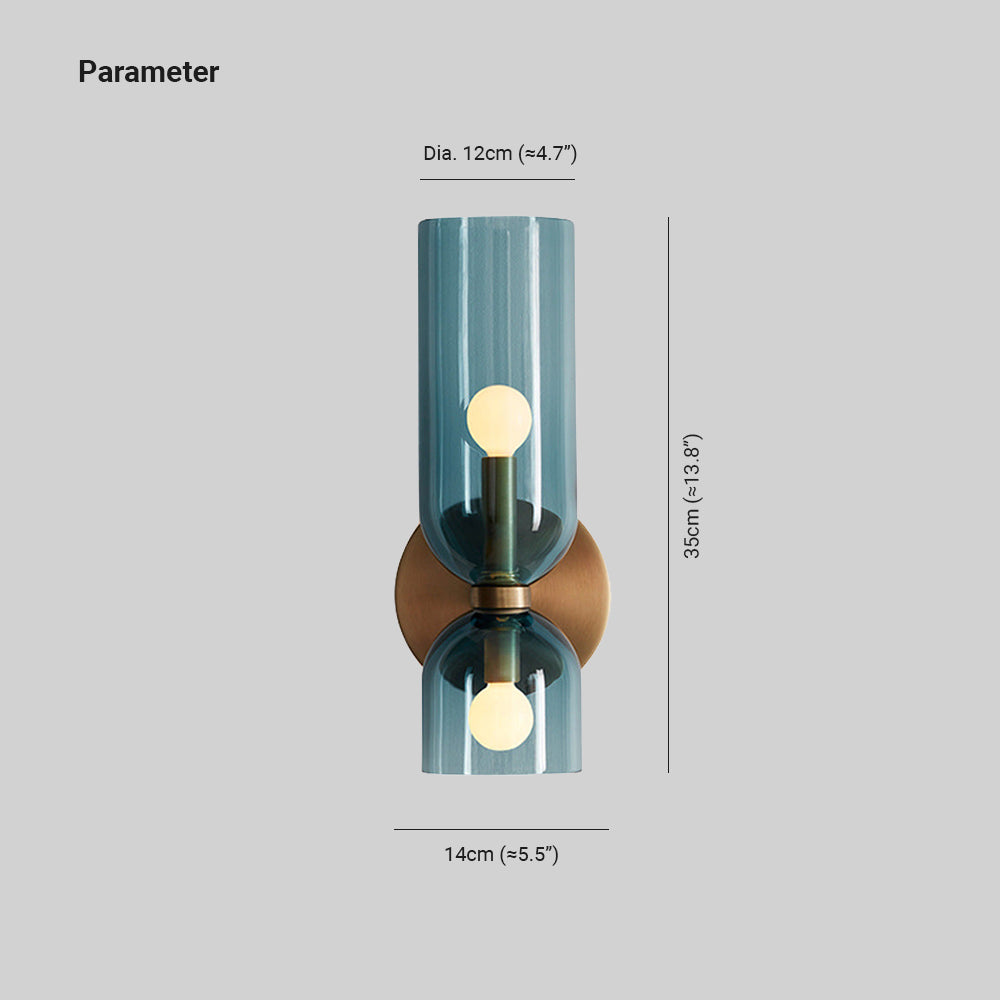 Hardwired Glass Sconce Light E12 Socket for Bedrooms Living Rooms Hallways Indoor Accent Fixture Modern Cylindrical Wall Mount Lighting 110-