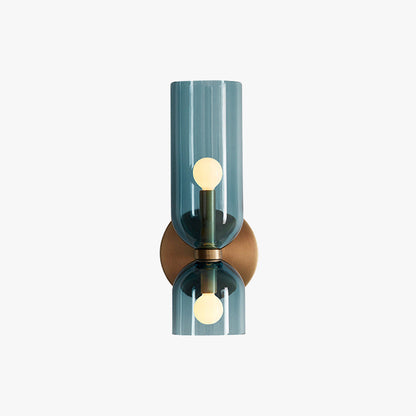 Hardwired Glass Sconce Light E12 Socket for Bedrooms Living Rooms Hallways Indoor Accent Fixture Modern Cylindrical Wall Mount Lighting 110-
