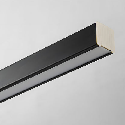 Linear Metal LED Fixture 47 in Black Kitchen Island Overhead Bar Lamp Slim Profile Adjustable Drop Modern Minimalist Style for Dining Room W