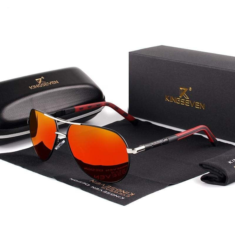 Retro Aluminum Polarized Sunglasses for Men & Women with UV400 Protection & Keyhole Bridge