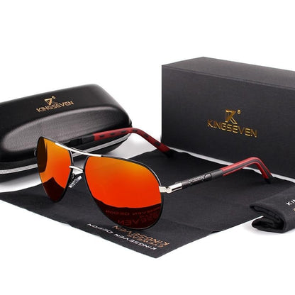 Retro Aluminum Polarized Sunglasses for Men & Women with UV400 Protection & Keyhole Bridge