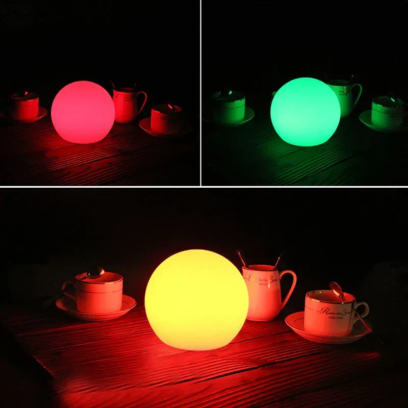 Cordless LED Sphere Accent Lighting 8 Inch Remote Color-Changing Wireless Nightstand Illumination for Bedroom Living Room Kids Room Home Off