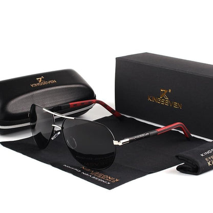 Retro Aluminum Polarized Sunglasses for Men & Women with UV400 Protection & Keyhole Bridge