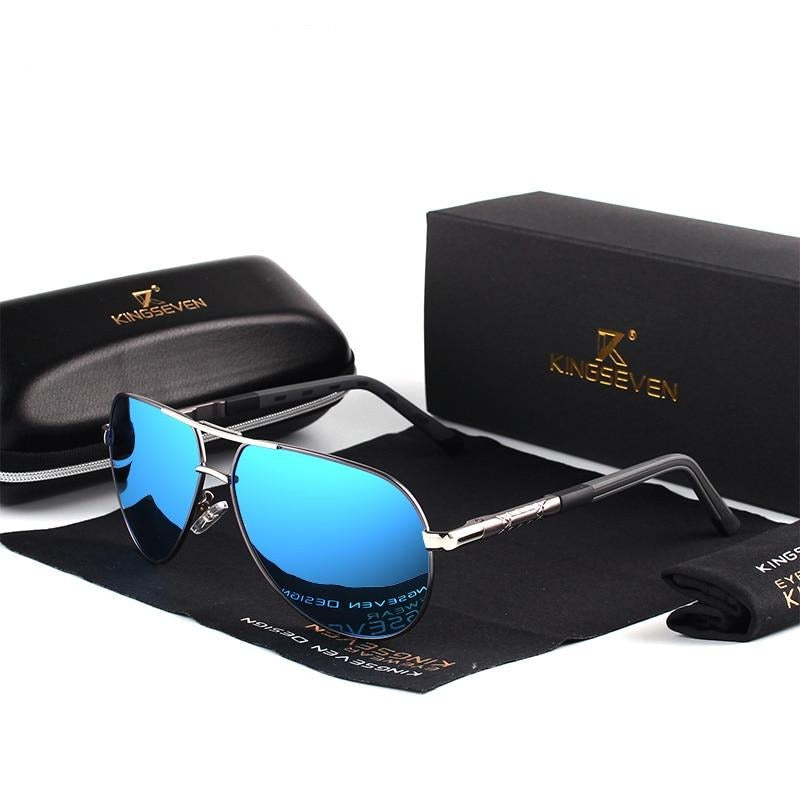 Retro Aluminum Polarized Sunglasses for Men & Women with UV400 Protection & Keyhole Bridge