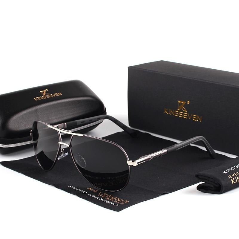Retro Aluminum Polarized Sunglasses for Men & Women with UV400 Protection & Keyhole Bridge