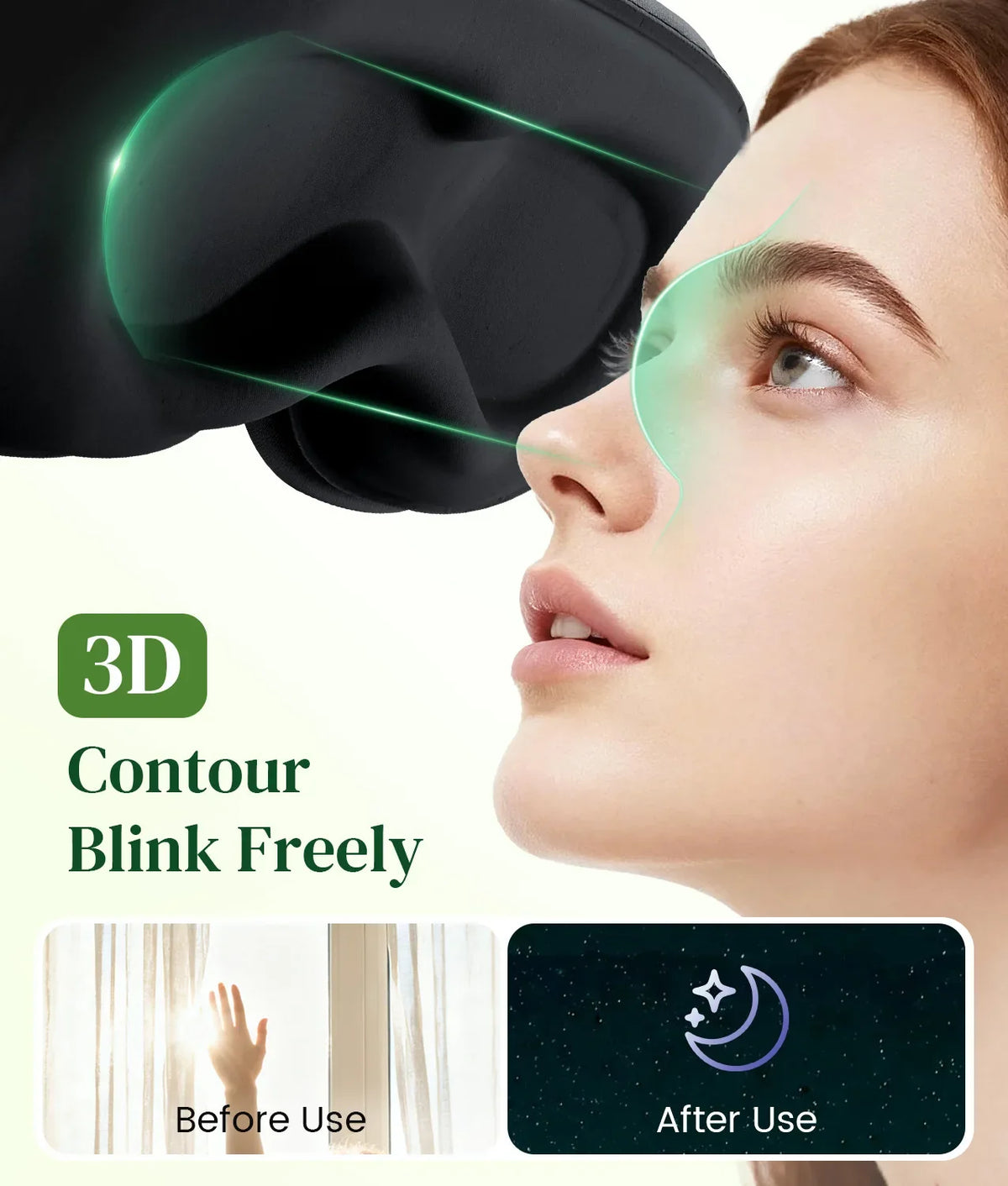 Serenity Collection | Bluetooth 5.4 3D Sleep Eye Mask with Zero Side Pressure | Breathable & Light Blocking for Restful Sleep