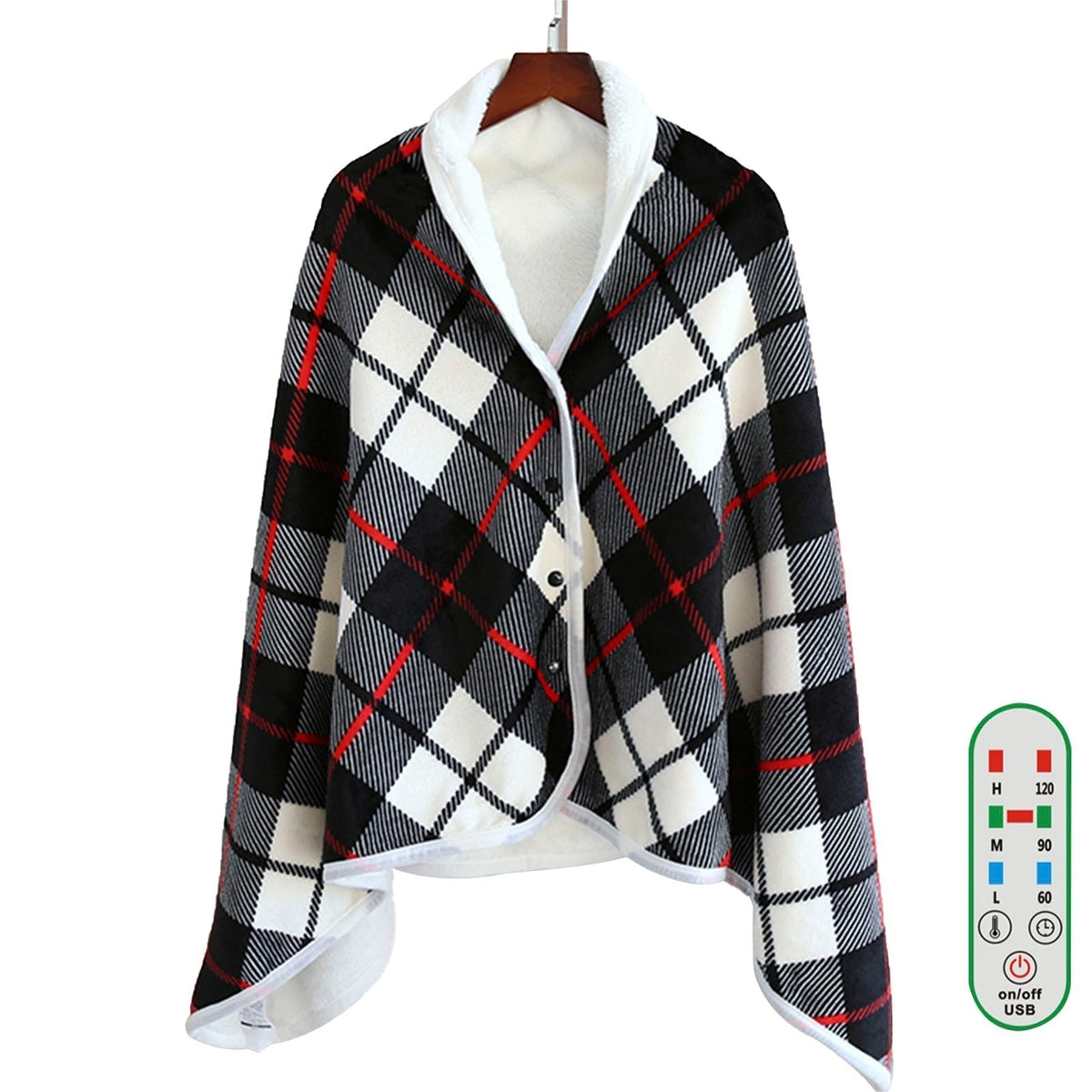 Wearable Heated Throw Blanket for Women – Portable Electric Wrap with Cozy Fleece – Hands-Free Design for Shoulders & Lap – Perfect for