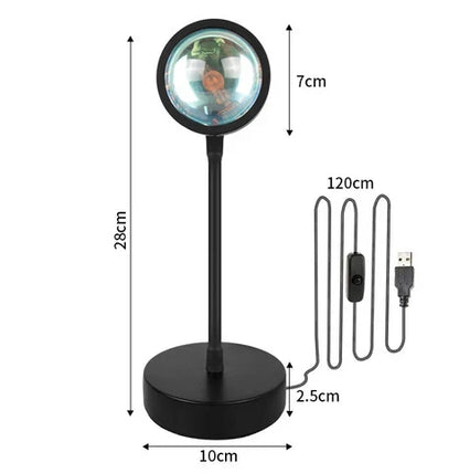 USB Rechargeable LED Mood Lamp with Remote Control 16 Color Settings Adjustable Angle Projection Light for Bedroom Office Nightstand Ambient