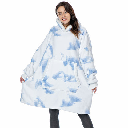 Oversized Wearable Blanket Hoodie with Pocket – Soft Fleece Throw for Couch & Bed – One Size Adults & Teens