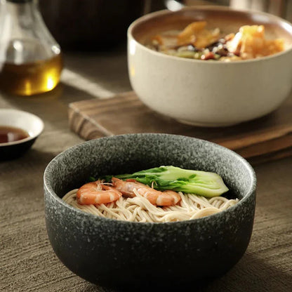 Red Glazed Ceramic Serving Bowls 7.9 Inch 4-Piece Set for Soups Salads Stews Family Meals Everyday Tableware Dining Room Kitchen
