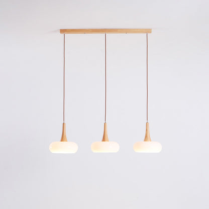 Hanging Light Fixture Metal Glass Wood Multi-Head Kitchen Island Dining Room Ceiling Lamp Indoor E26 E27 Socket Adjustable Wire Modern Home