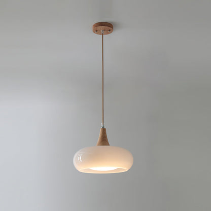 Wood & Amber Glass Pendant Light – Single, Double or Triple Head Design for Kitchen & Dining Room