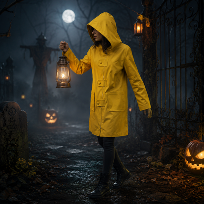 Cosplay Jacket | Hooded Raincoat Costume with Zipper Closure | Versatile Outfit for Themed Events