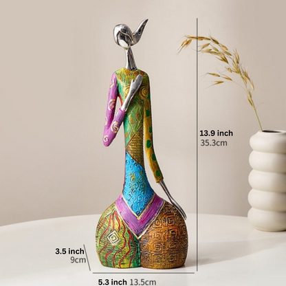 Handcrafted Abstract Colorful Women Sculptures – Unique Home Decor Art Pieces