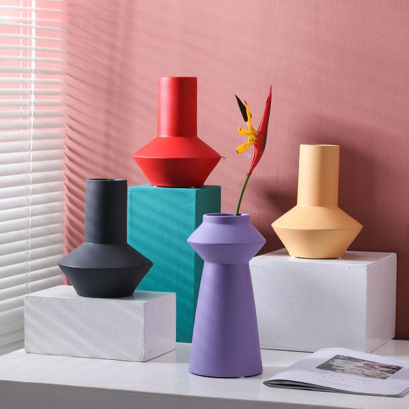 Handcrafted Bright Color Ceramic Flower Vase - Elegant Home Decor