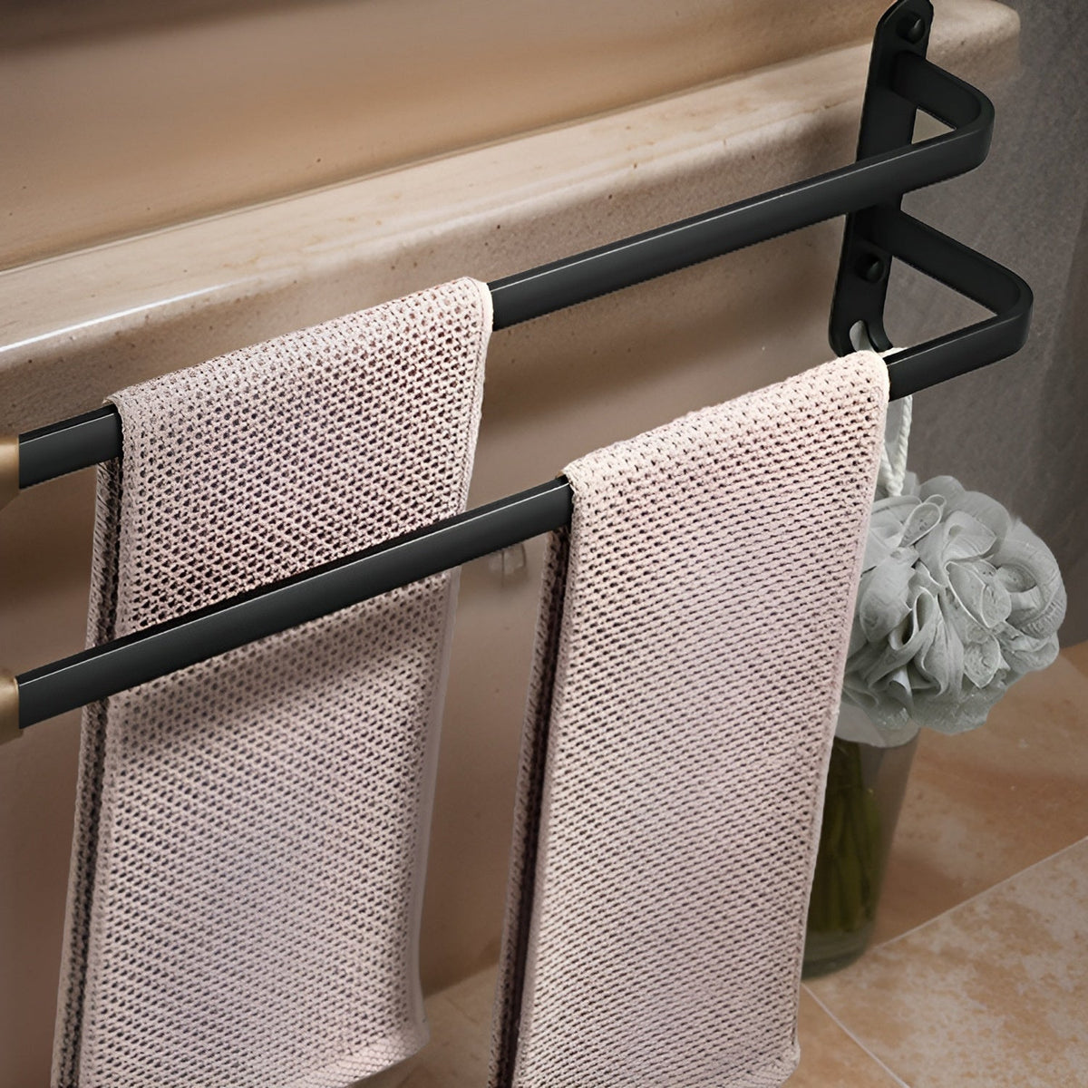 Wall-Mount Towel Bar Rack for Bathroom – Space-Saving Multi-Bar Aluminum Holder for Bath Towels & Hand Towels