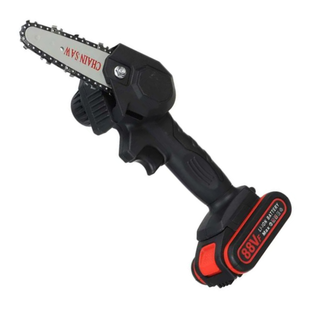 Mini Cordless Electric Chainsaw for Pruning and Trimming Trees, 88V Battery-Powered Handheld Saw with 2 Batteries for Garden & Yard Work