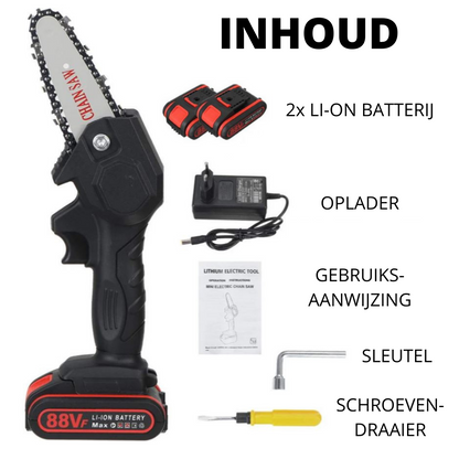 Lightweight Cordless Mini Chainsaw 1.5 lb Battery-Powered Pruner One-Handed Tree Trimmer for Garden Yard Landscaping Branch Cutting Home Out